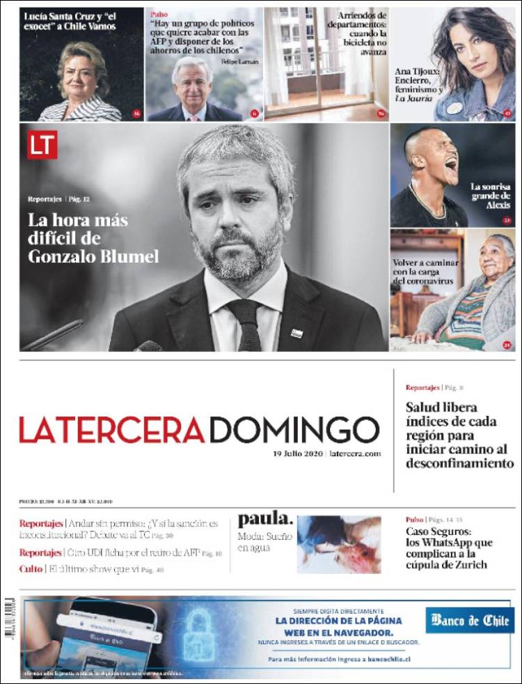 Portada de La Tercera (Chile)