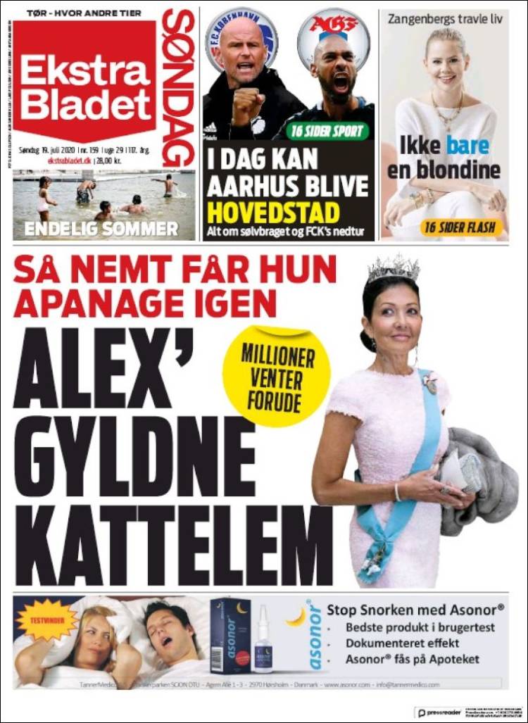 Portada de Ekstra Bladet (Dinamarca)