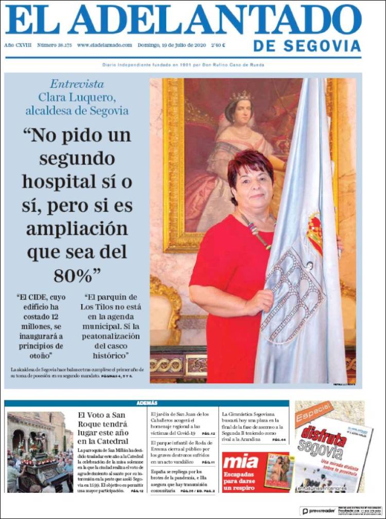 Portada de El Adelantado de Segovia (España)