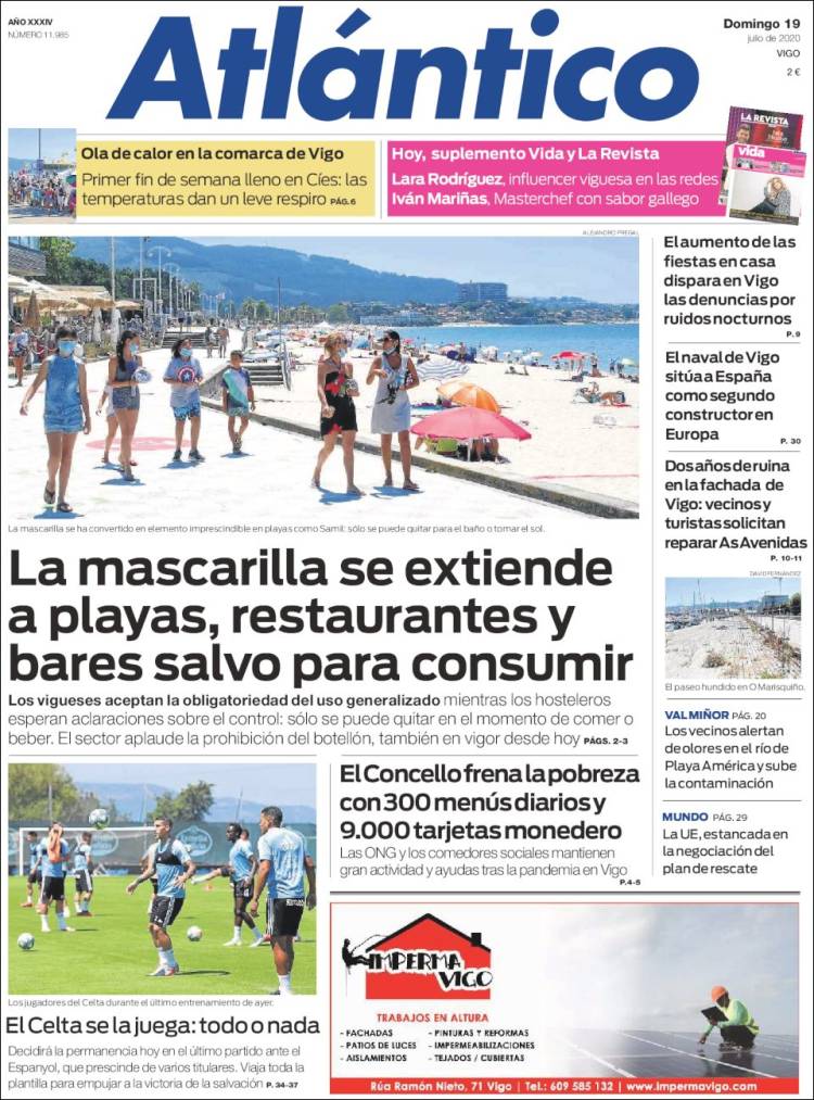 Portada de Atlántico Diario (España)