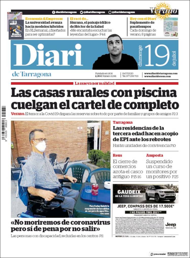 Portada de Diari de Tarragona (España)