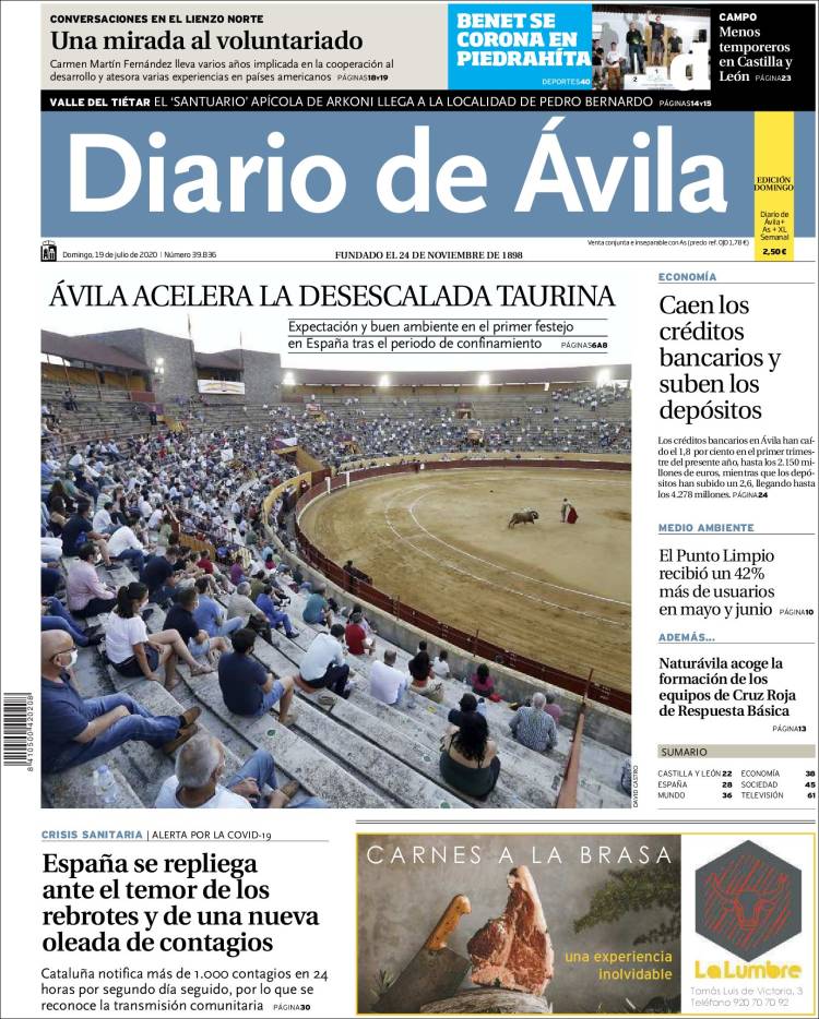 Portada de Diario de Ávila (España)