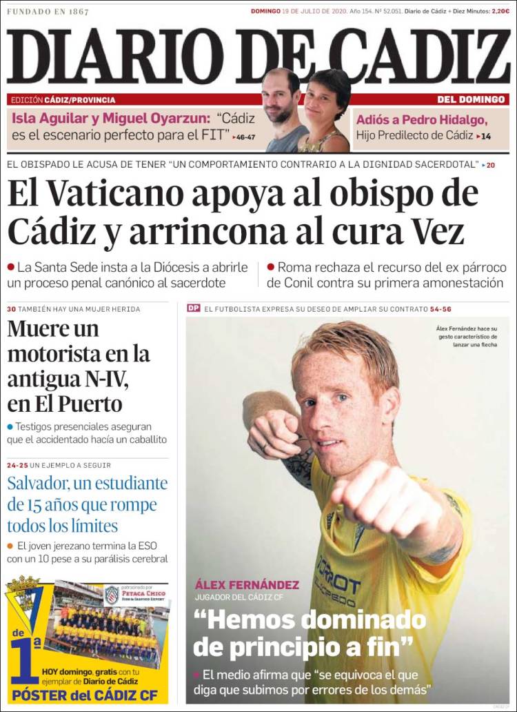 Portada de Diario de Cádiz (España)