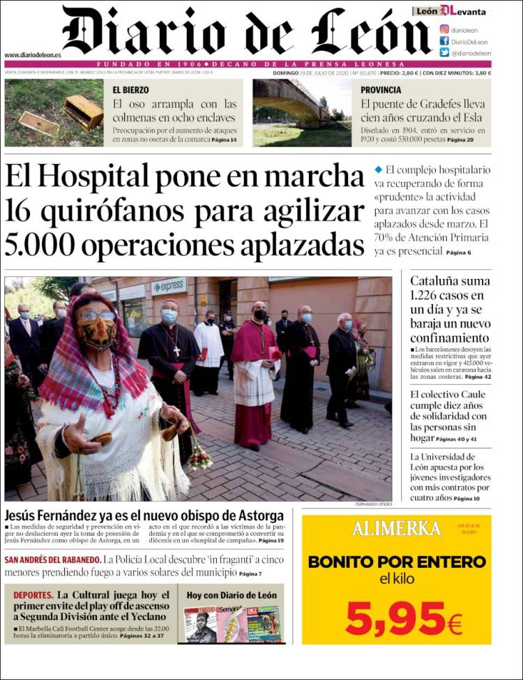 Portada de Diario de León (España)