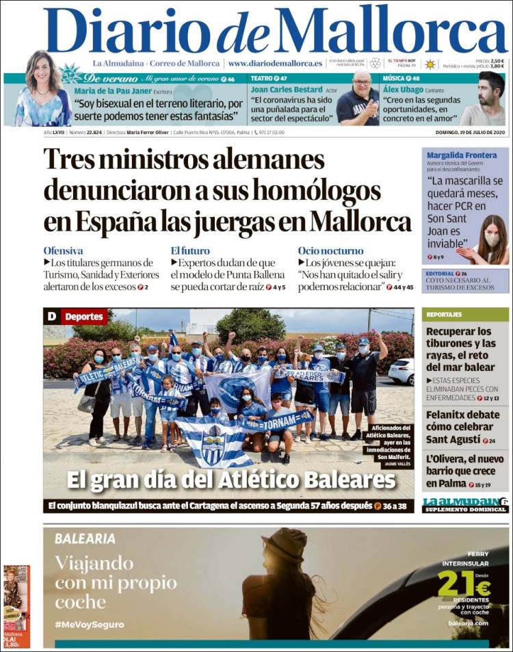 Portada de Diario de Mallorca (España)