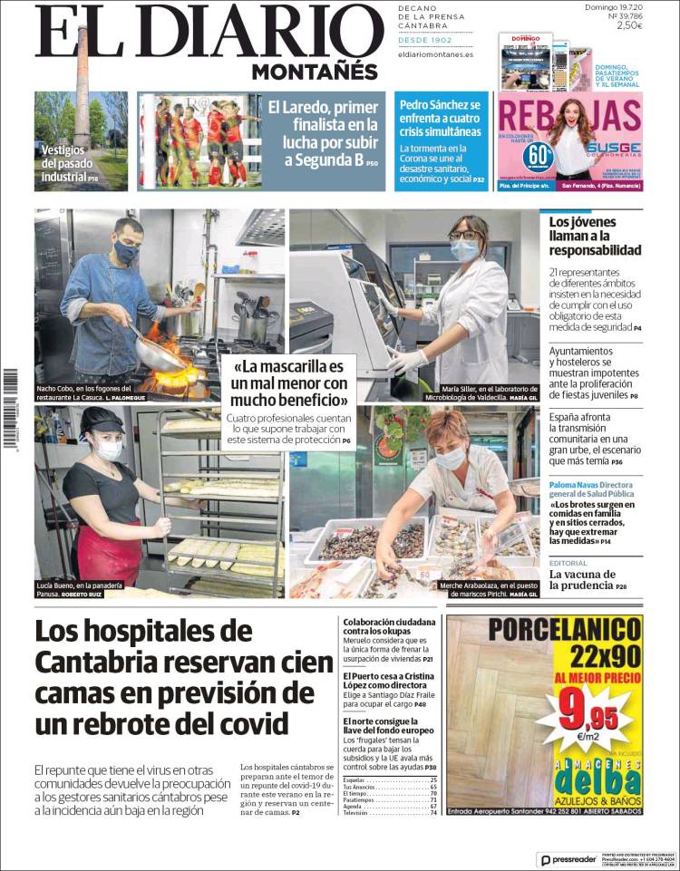 Portada de El Diario Montañés (España)