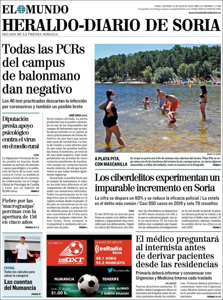 Portada de Diario de Soria (España)