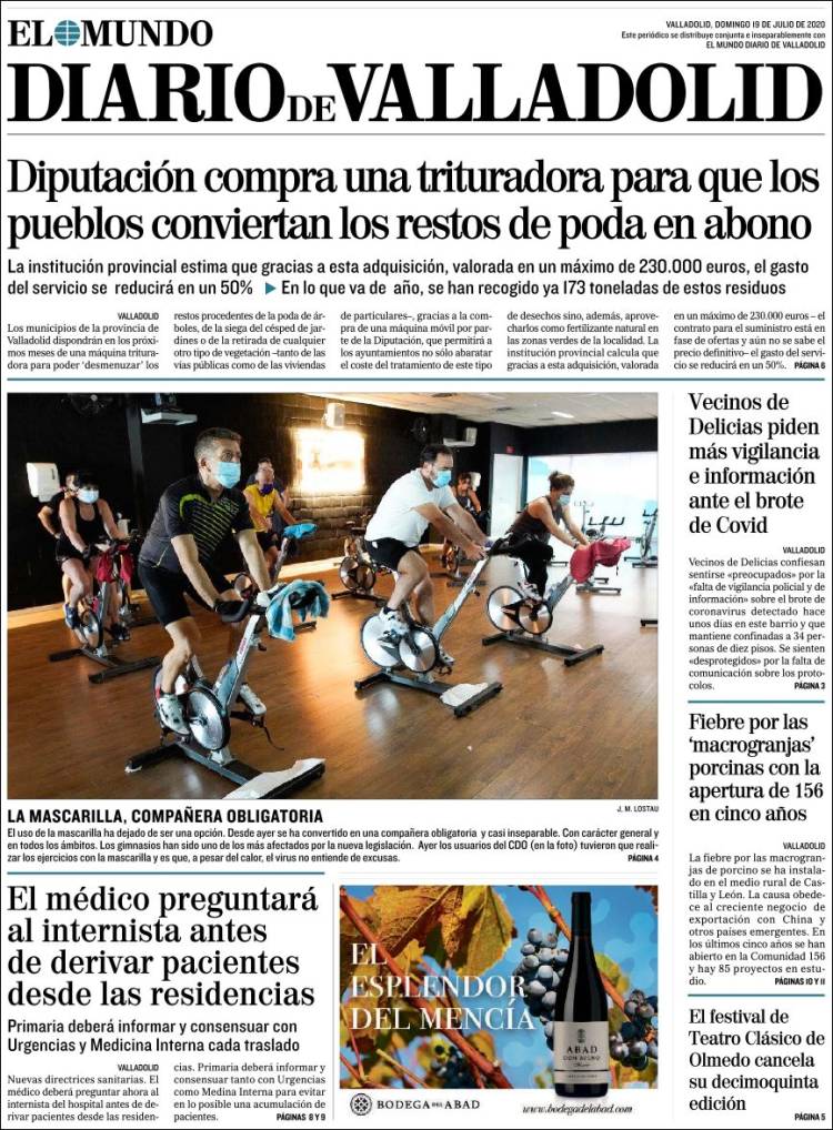 Portada de Diario de Valladolid (España)