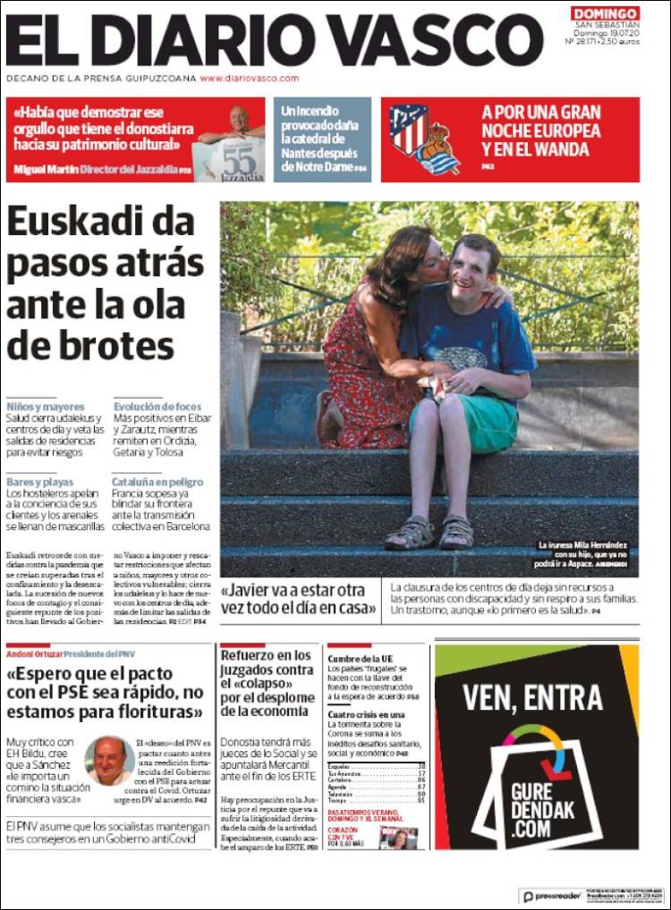 Portada de Diario Vasco (España)