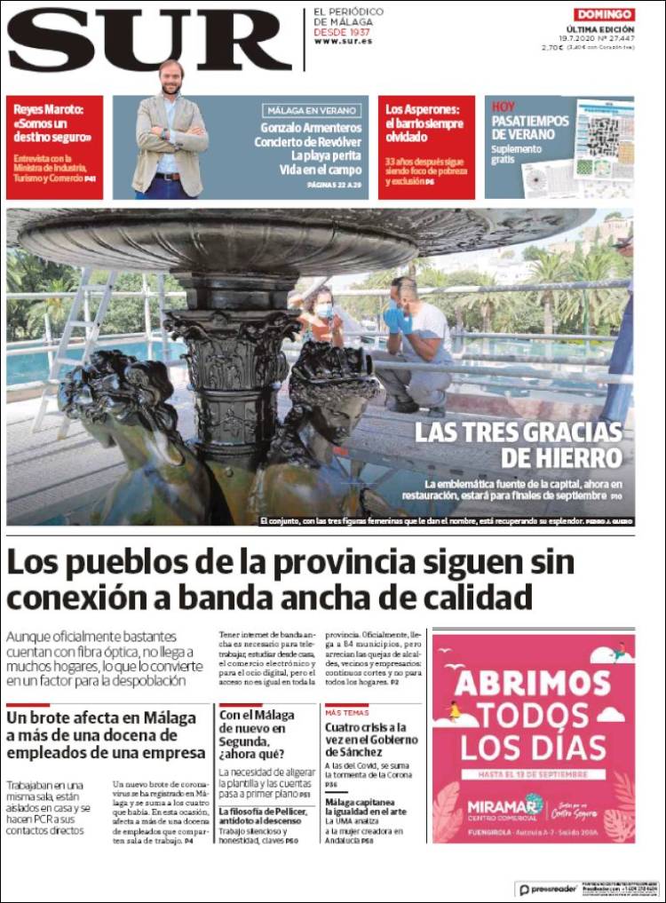 Portada de Diario el Sur (España)