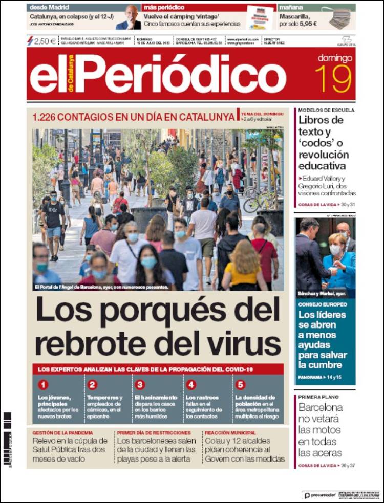 Portada de El Periódico (España)