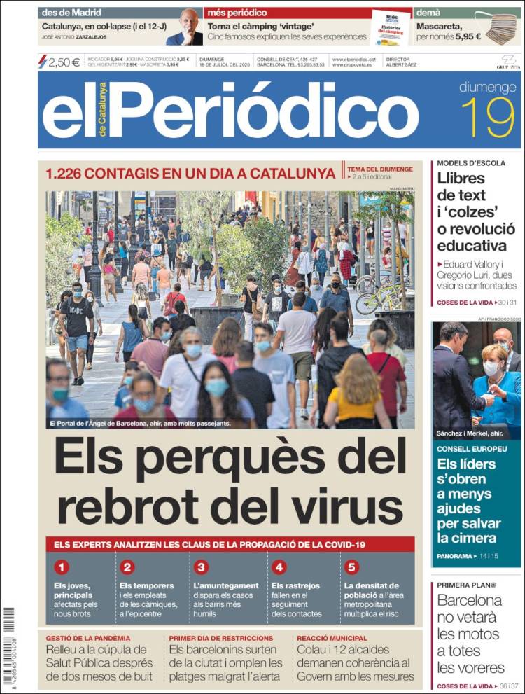 Portada de El Periódico de Catalunya (España)