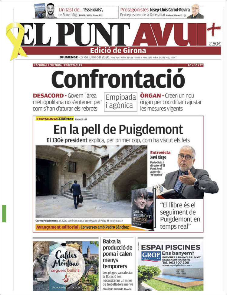 Portada de El Punt Avui - Girona (España)