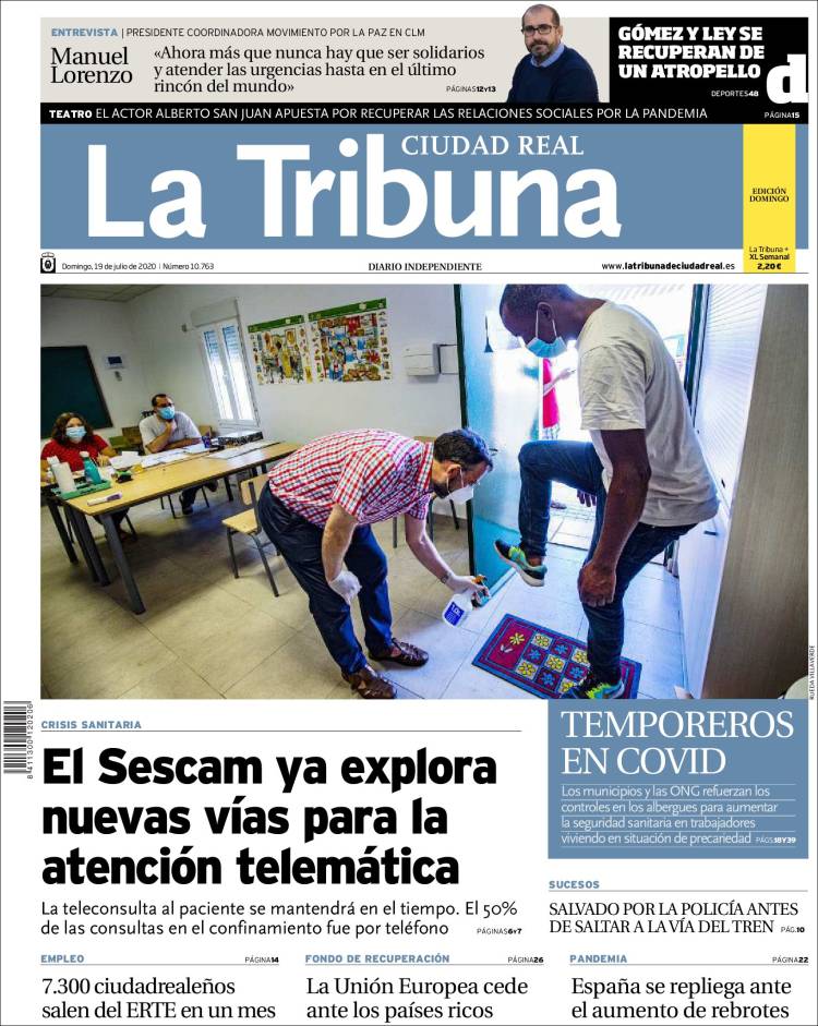 Portada de La Tribuna de Ciudad Real (España)