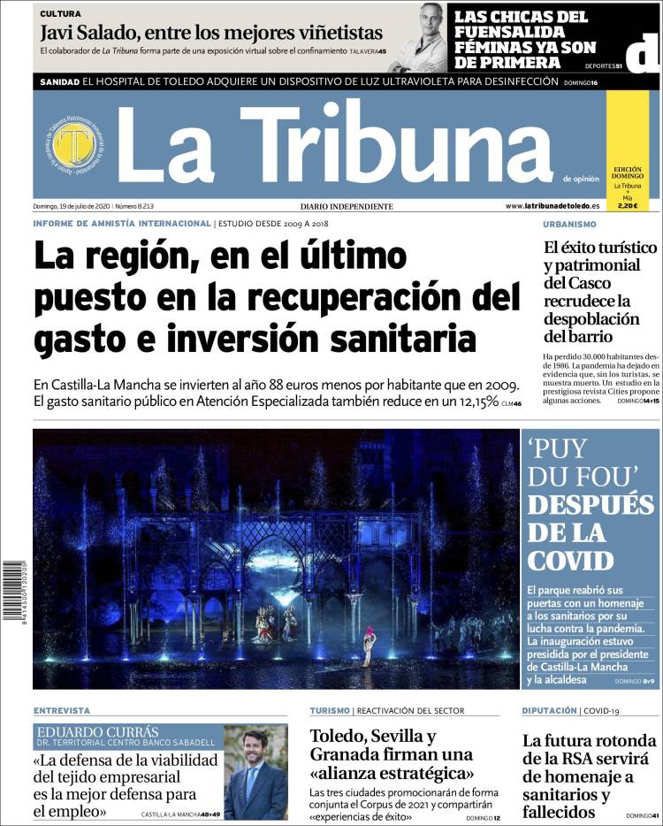 Portada de La Tribuna de Toledo (España)