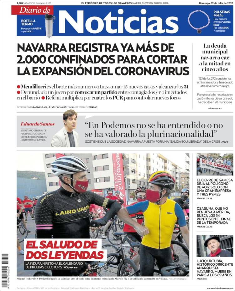 Portada de Noticias de Navarra (España)