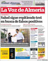 Portada de La Voz de Almería (España)