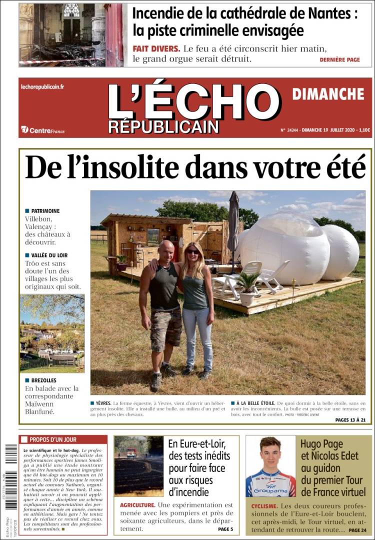 Portada de L'Echo Républicain (Francia)