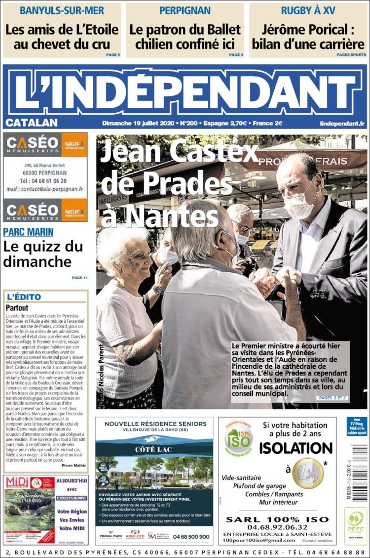 Portada de Le Indépendant (Francia)