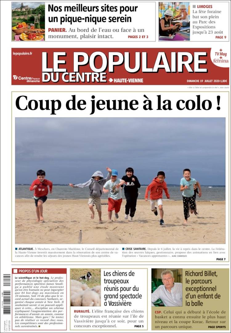 Portada de Le Populaire du Centre (Francia)