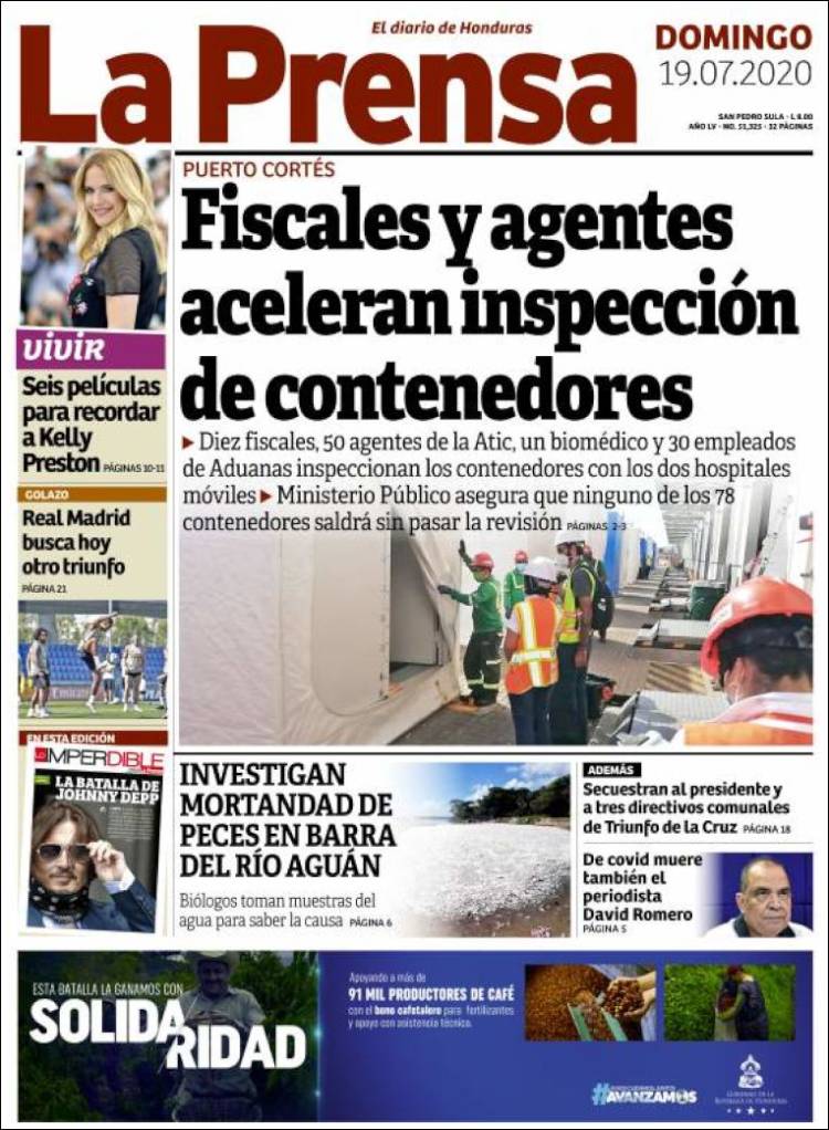 Portada de La Prensa (Honduras)