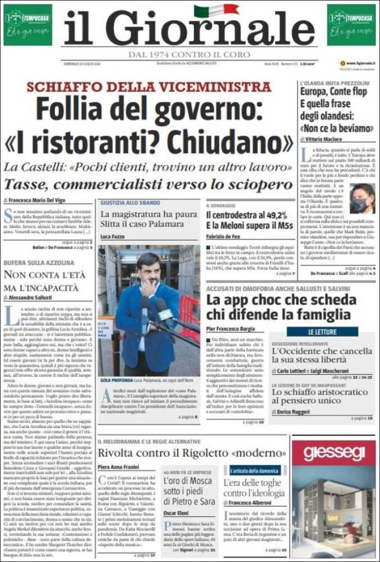 Portada de il Giornale (Italia)