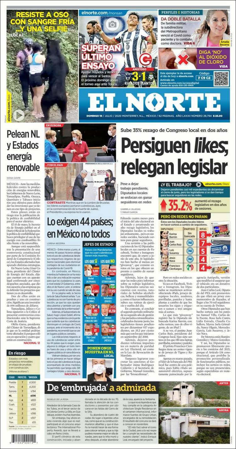 Portada de El Norte (M&eacute;xico)