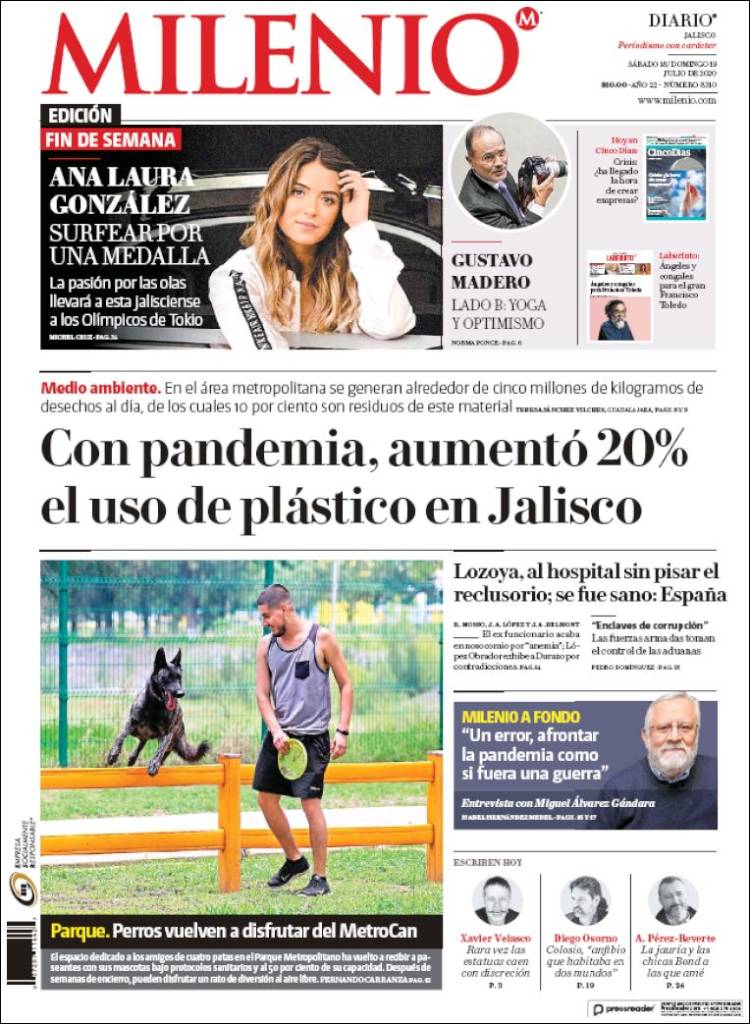 Portada de Milenio - Jalisco (M&eacute;xico)
