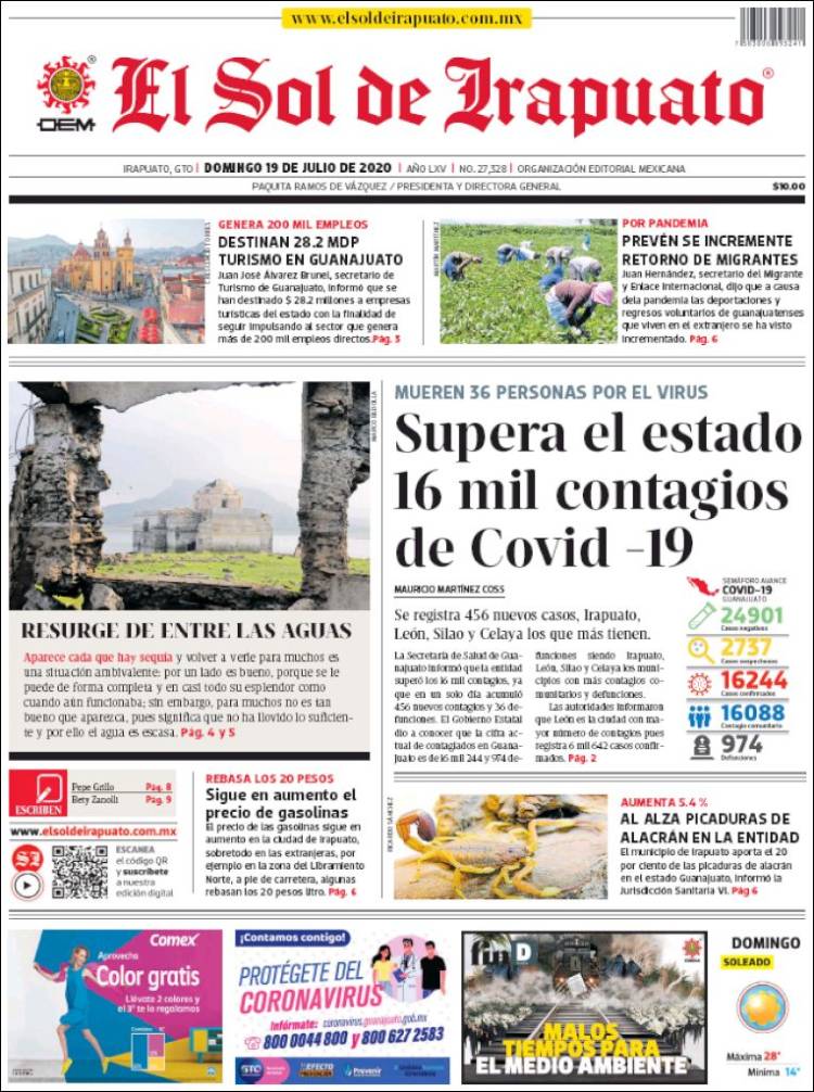 Portada de El Sol de Irapuato (M&eacute;xico)