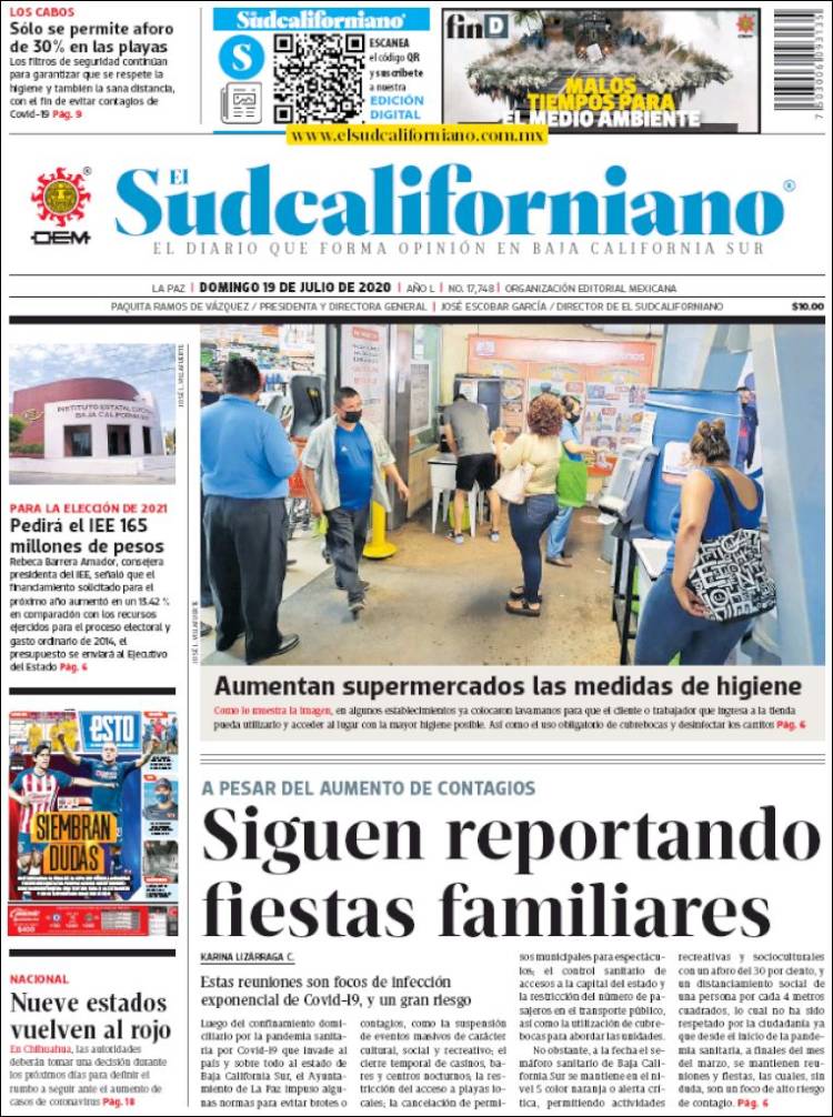 Portada de El Sudcaliforniano (M&eacute;xico)