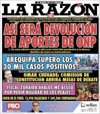 Portada de La Razón (Peru)