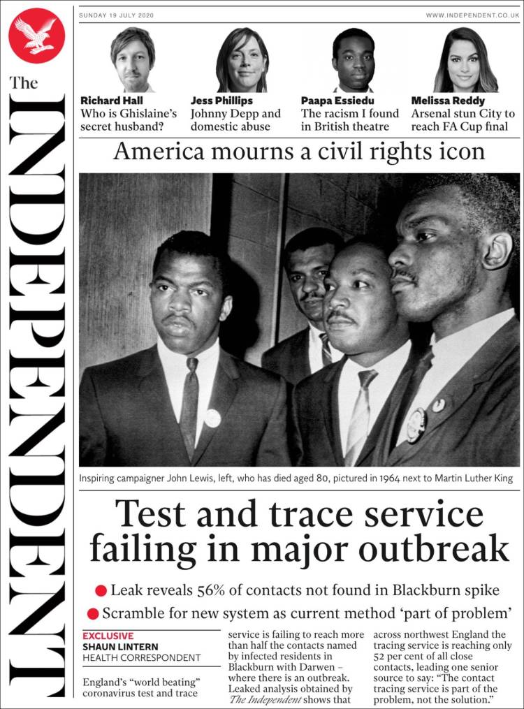 Portada de The Independent (Reino Unido)