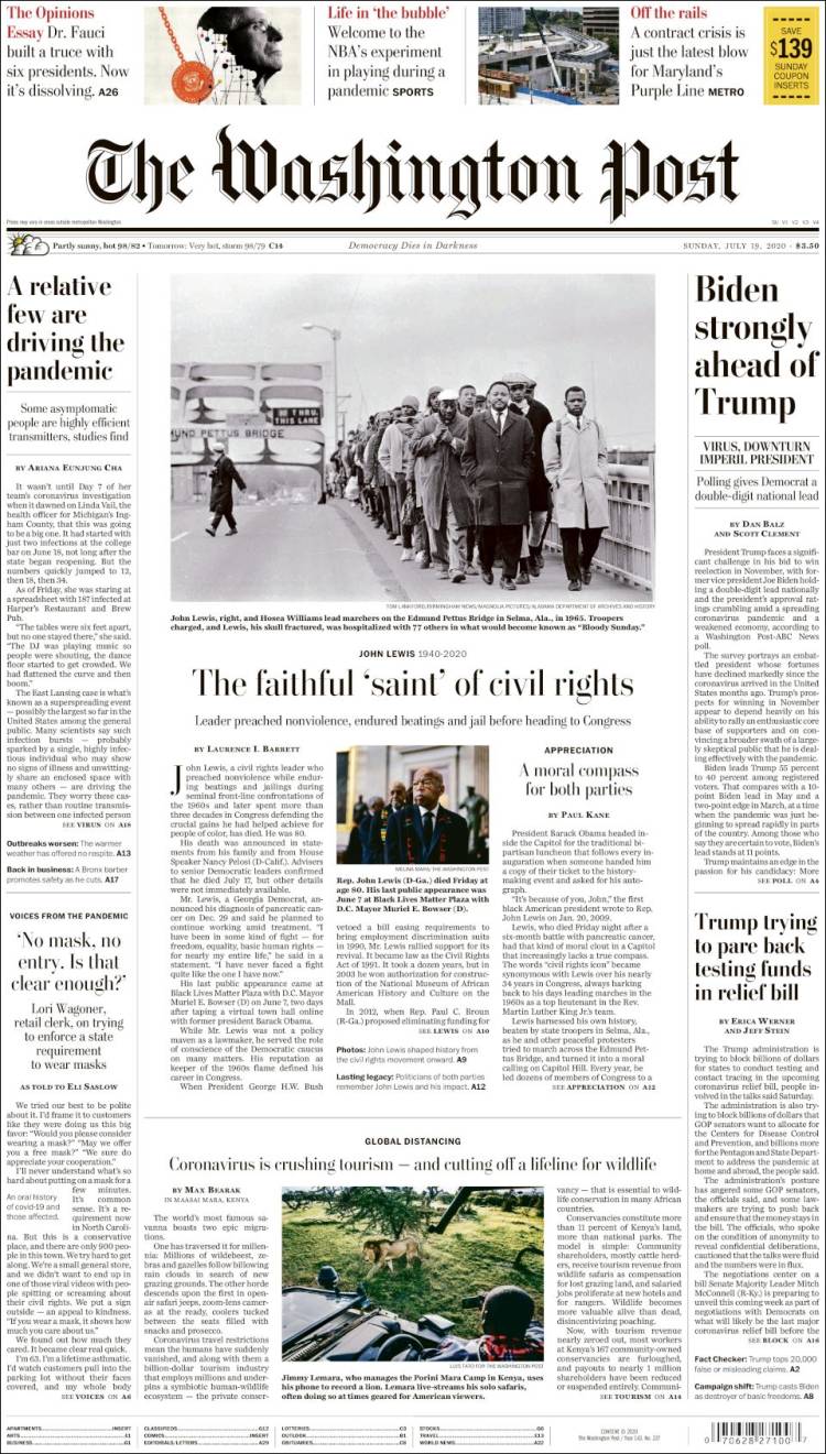 Portada de The Washington Post (USA)