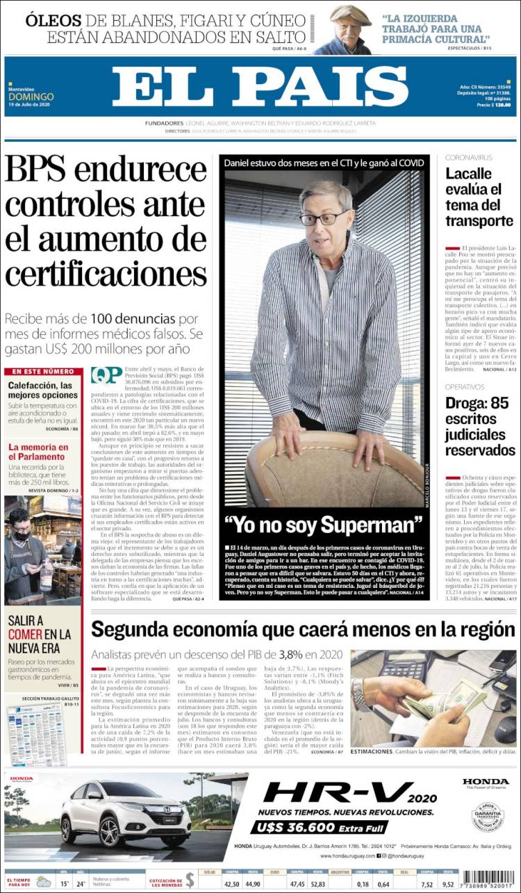 Portada de El País (Uruguay)