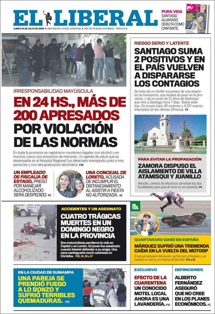 Portada de Diario El Liberal (Argentina)