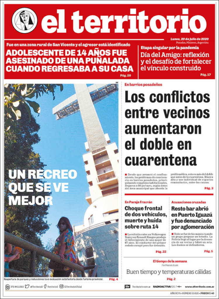 Portada de El Territorio (Argentina)