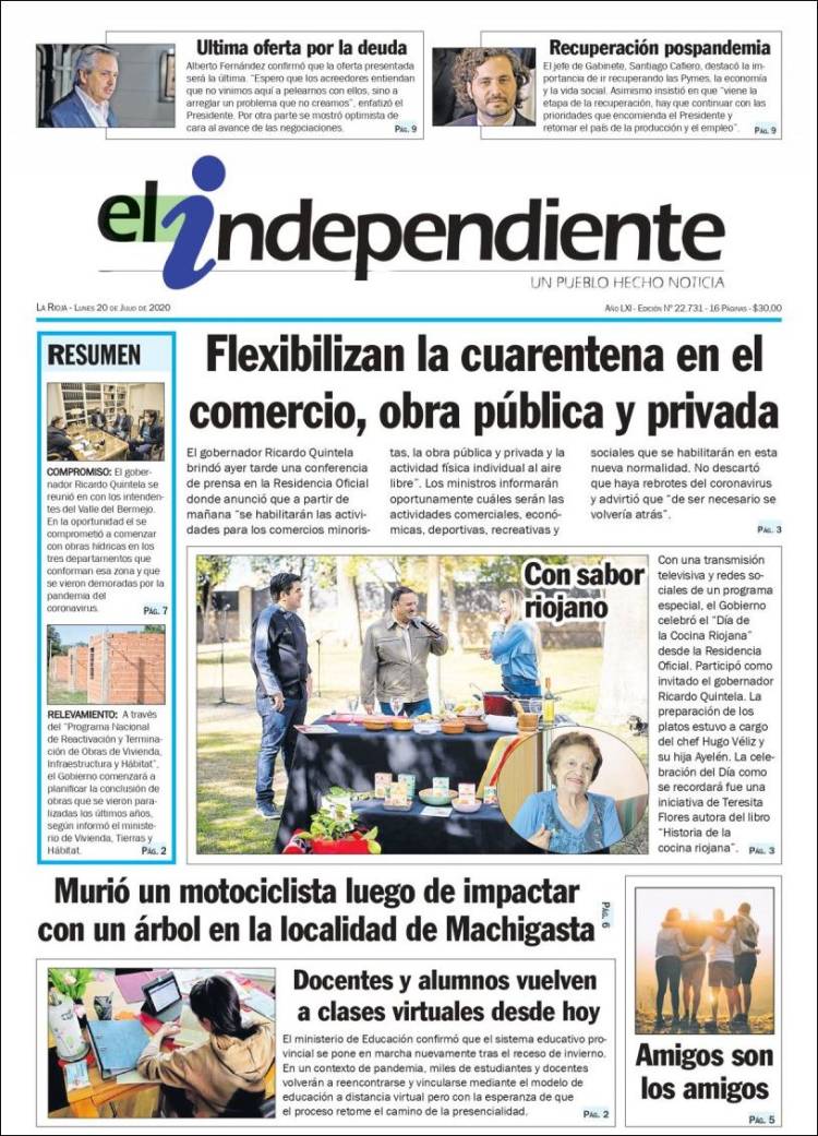 Portada de El Independiente (Argentina)