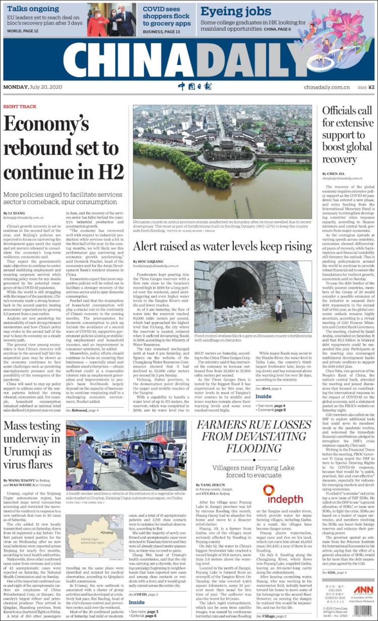 Portada de China Daily (China)