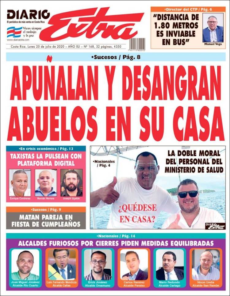 Portada de Diario Extra (Costa Rica)