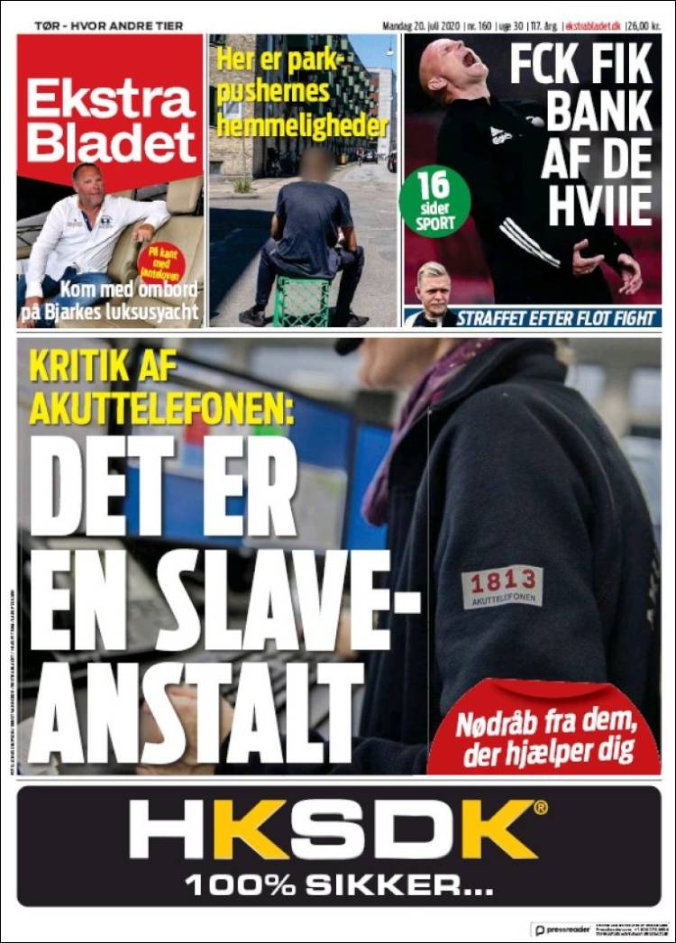 Portada de Ekstra Bladet (Dinamarca)