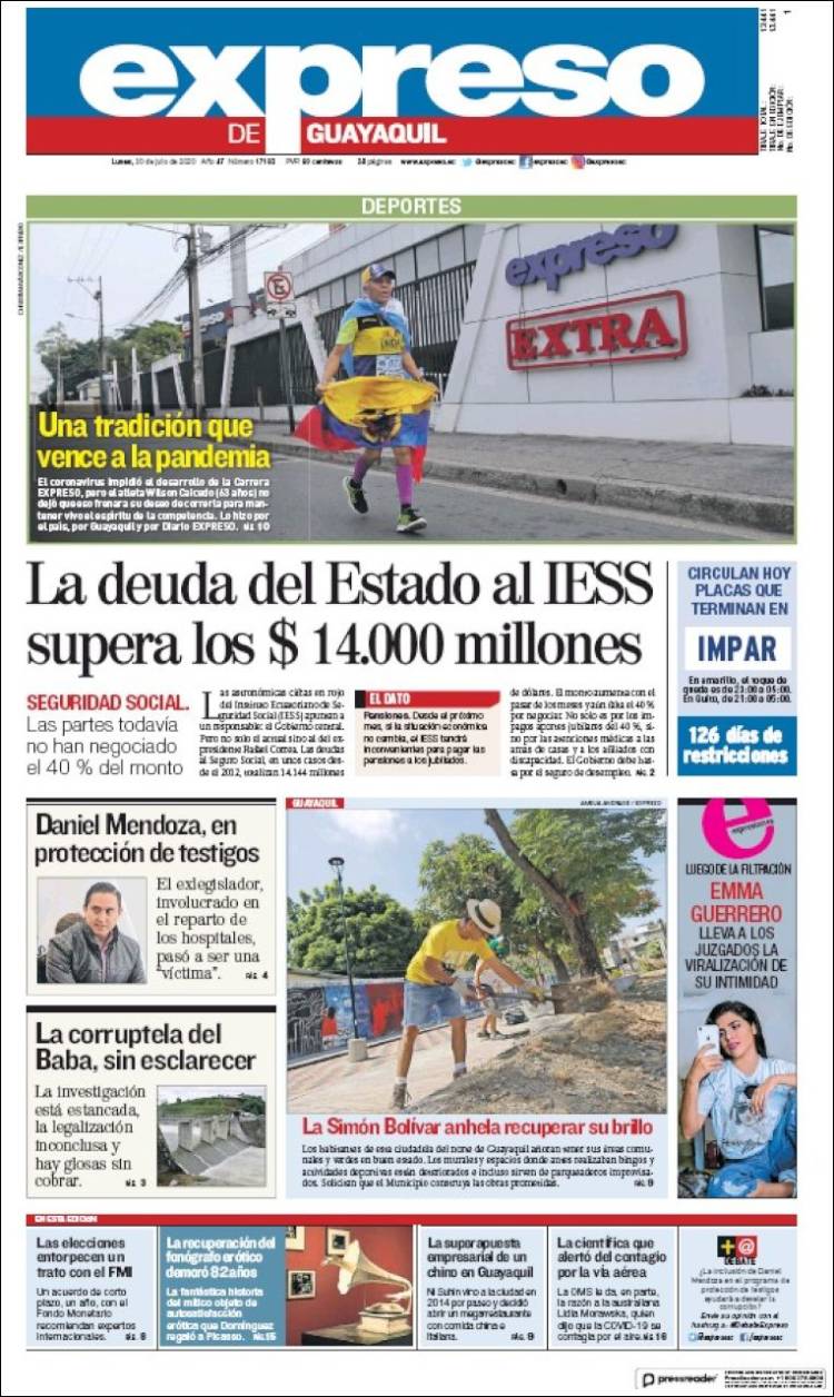 Portada de Expreso (Ecuador)