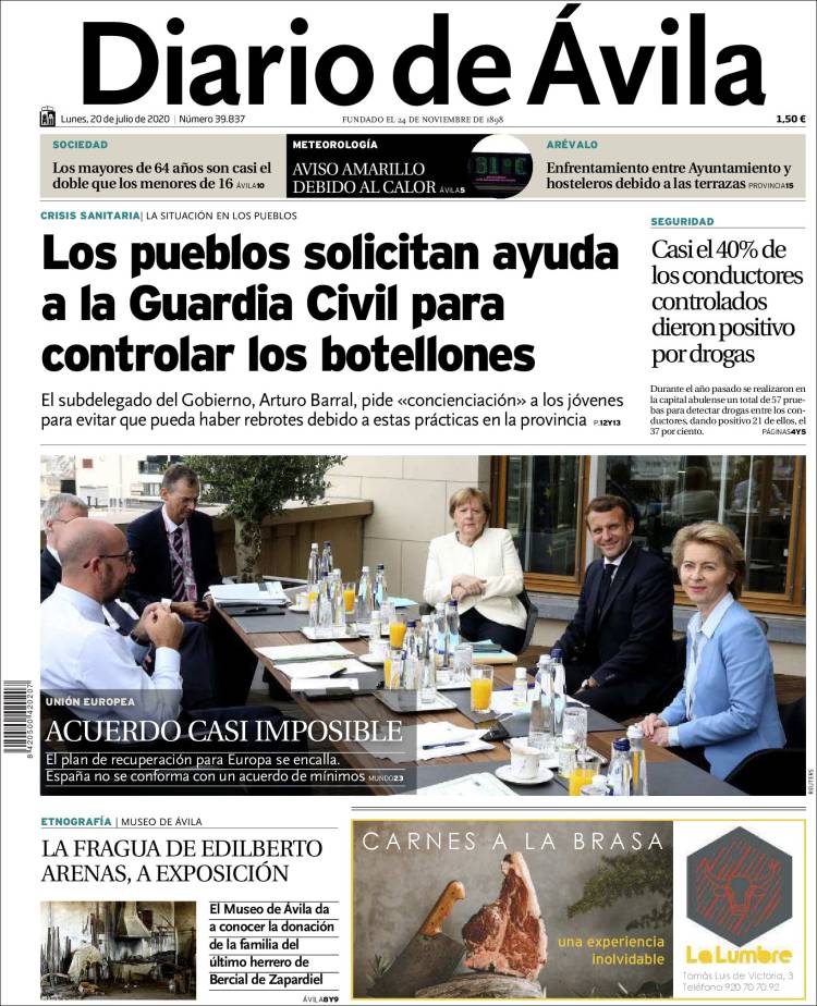 Portada de Diario de Ávila (Spain)