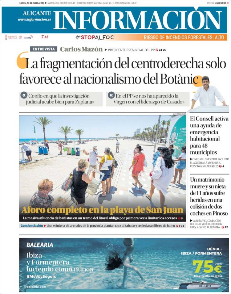 Portada de Diario Información (Spain)