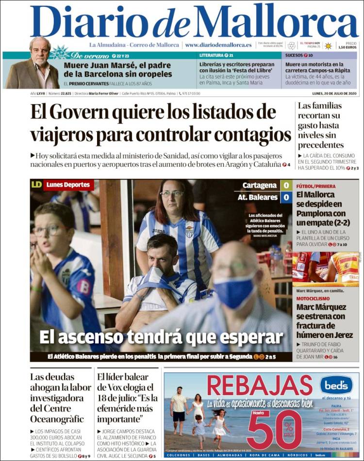 Portada de Diario de Mallorca (Spain)