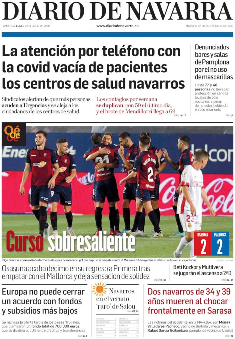 Portada de Diario de Navarra (Spain)