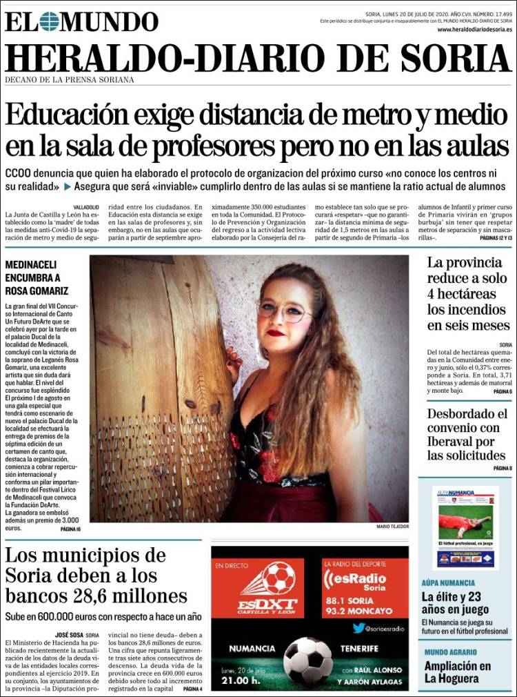 Portada de Diario de Soria (Spain)