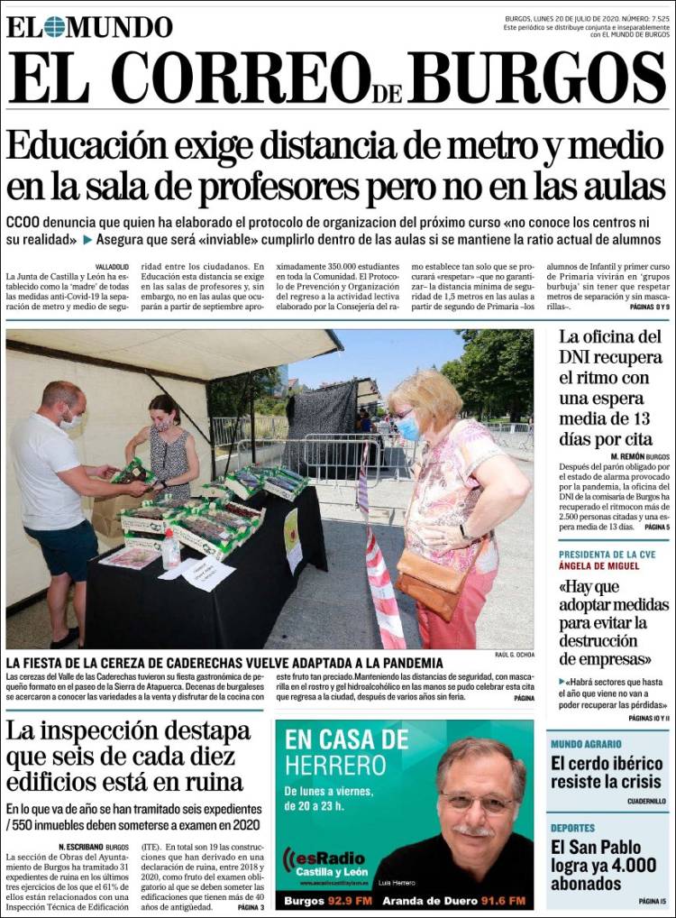 Portada de El Correo de Burgos (Spain)