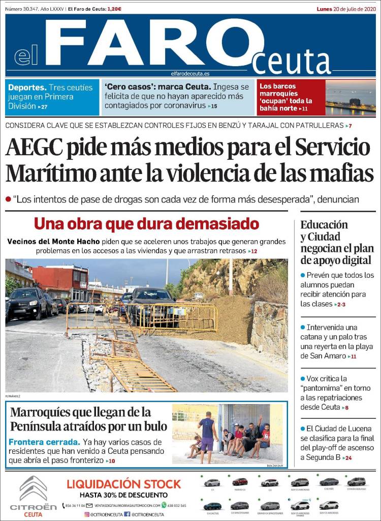 Portada de El Faro de Ceuta (Spain)