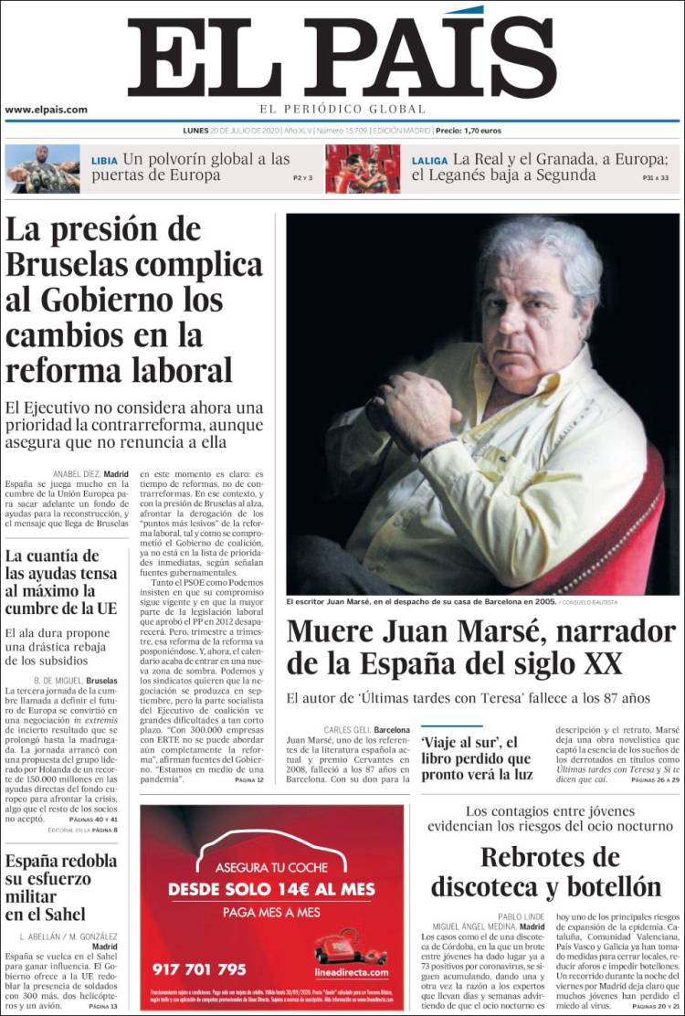 Portada de El País (Spain)