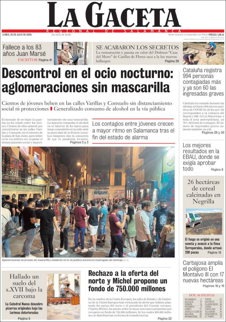 Portada de La Gaceta de Salamanca (Spain)